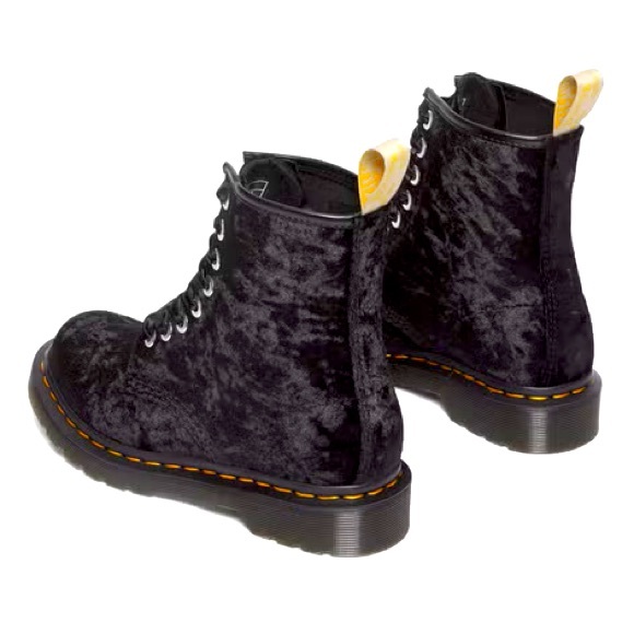 Dr. Martens Shoes - Dr Martens Vegan 1460 Women's Crushed Velvet Lace Up Boots Size 9
